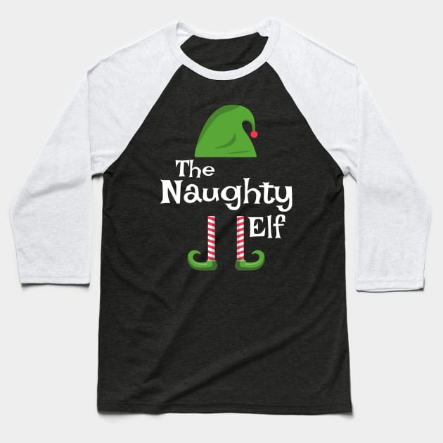 The Naughty Elf Baseball T-Shirt by Etopix